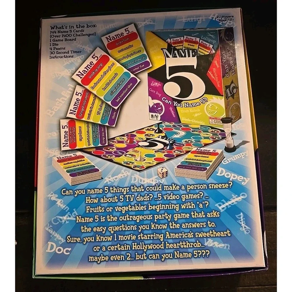 Can You Name 5? Board Game by Goliath, Family Party Trivia Fun Ages 12+